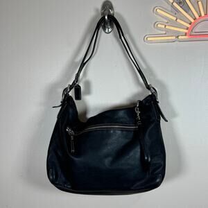 Coach Black Shoulder Bag Silver Hardware 90s Legacy Leather